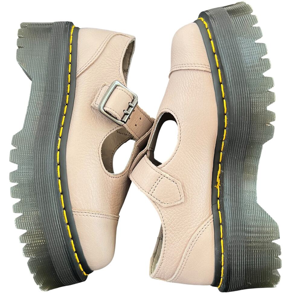 Dr. Martens Bethan Mary Jane Shoes Women’s US 5 Beige Leather Platform Lug Sole